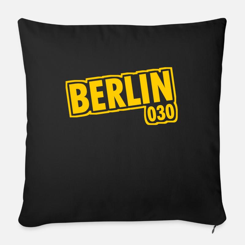 Berlin - 030 - Capital - Germany - Area Code - Sofa pillowcase 17,3'' x 17,3'' (45 x 45 cm) - black