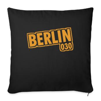 Berlin - 030 - Capitale - Allemagne - Indicatif régional - Housse de coussin décorative 45 x 45 cm - noir - Devant