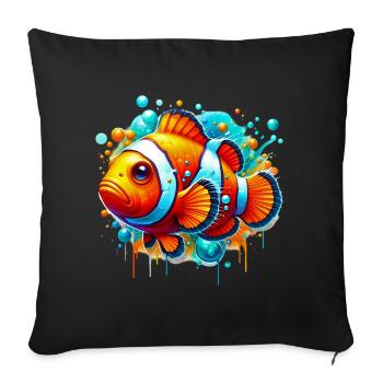 Clownfish - Sofa pillowcase 17,3'' x 17,3'' (45 x 45 cm) - black - Front