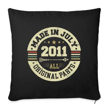 July 2011 Birthday present 2011 I Made in July - Sofa pillowcase 17,3'' x 17,3'' (45 x 45 cm) - black - Front