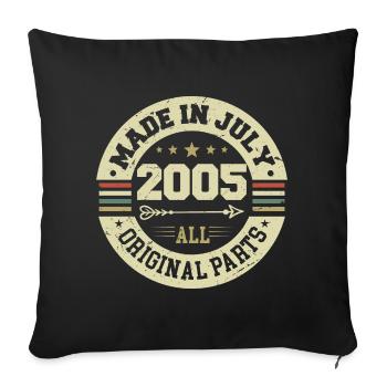 Cadeau d'anniversaire de juillet 2005 2005 que j'ai fait en juillet - Housse de coussin décorative 45 x 45 cm - noir - Devant