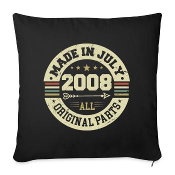July 2008 Birthday present 2008 I Made in July - Sofa pillowcase 17,3'' x 17,3'' (45 x 45 cm) - black - Front