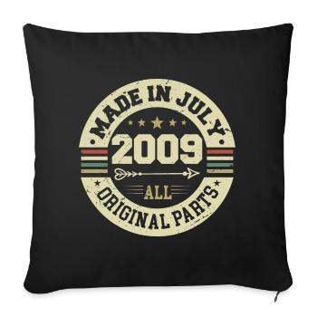 July 2009 Birthday present 2009 I Made in July - Sofa pillowcase 17,3'' x 17,3'' (45 x 45 cm) - black - Front