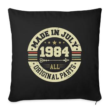 Juillet 1984 Cadeau d’anniversaire 1984 I Made in July - Housse de coussin décorative 45 x 45 cm - noir - Devant