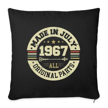 Juillet 1967 Cadeau d’anniversaire 1967 I Made in July - Housse de coussin décorative 45 x 45 cm - noir - Devant