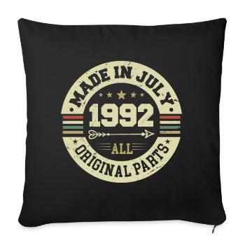 Juillet 1992 Cadeau d’anniversaire 1992 I Made in July - Housse de coussin décorative 45 x 45 cm - noir - Devant