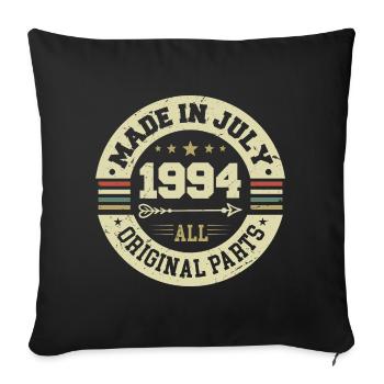 July 1994 Birthday Gift 1994 I Made in July - Sofa pillowcase 17,3'' x 17,3'' (45 x 45 cm) - black - Front