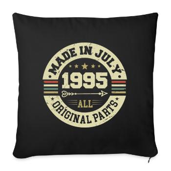 Juillet 1995 Cadeau d’anniversaire 1995 I Made in July - Housse de coussin décorative 45 x 45 cm - noir - Devant