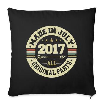 July 2017 Birthday Gift 2017 I Made in July - Sofa pillowcase 17,3'' x 17,3'' (45 x 45 cm) - black - Front