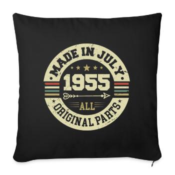 Juillet 1955 Cadeau d’anniversaire 1955 I Made in July - Housse de coussin décorative 45 x 45 cm - noir - Devant