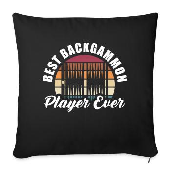 Meilleur joueur de backgammon de tous les temps Jeux de société Game Night - Housse de coussin décorative 45 x 45 cm - noir - Devant