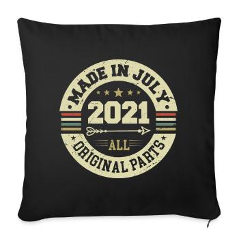 July 2021 Birthday Gift 2021 I Made in July - Sofa pillowcase 17,3'' x 17,3'' (45 x 45 cm) - black - Front
