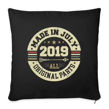 July 2019 Birthday Gift 2019 I Made in July - Sofa pillowcase 17,3'' x 17,3'' (45 x 45 cm) - black - Front