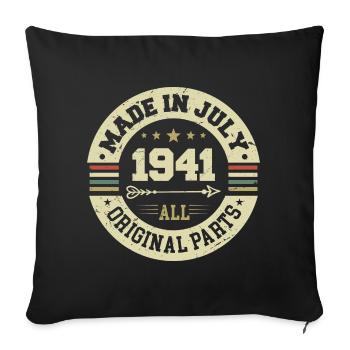 July 1941 Birthday Gift 1941 I Made in July - Sofa pillowcase 17,3'' x 17,3'' (45 x 45 cm) - black - Front