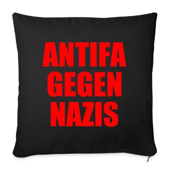 Antifa gegen nazis - Sofakissenbezug 45 x 45 cm - Schwarz - Vorne