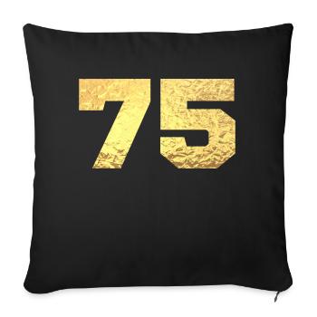 75 Gold Glitter - 75. Jahrestag - Sofakissenbezug 45 x 45 cm - Schwarz - Vorne
