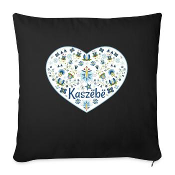 Heart of Kaszebe - Sofa pillowcase 17,3'' x 17,3'' (45 x 45 cm) - black - Front