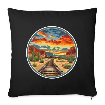 Railroad - Sofa pillowcase 17,3'' x 17,3'' (45 x 45 cm) - black - Front