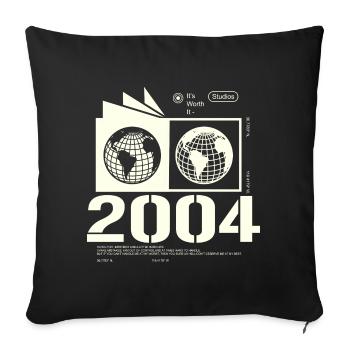 Jahrgang 2004 Retro Geburtstag Geschenk 2004 - Sofakissenbezug 45 x 45 cm - Schwarz - Vorne