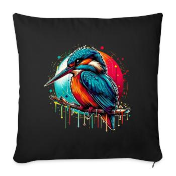 Kingfisher - Sofa pillowcase 17,3'' x 17,3'' (45 x 45 cm) - black - Front