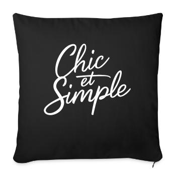 Chic et simple - Housse de coussin décorative 45 x 45 cm - noir - Devant