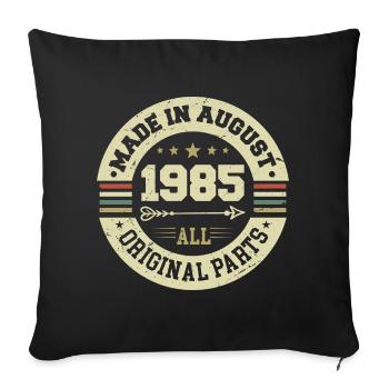 Août 1985 Cadeau d’anniversaire Août 1985 Août - Housse de coussin décorative 45 x 45 cm - noir - Devant