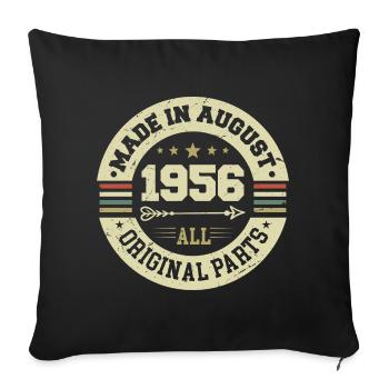 Août 1956 Cadeau d’anniversaire Août 1956 Août - Housse de coussin décorative 45 x 45 cm - noir - Devant