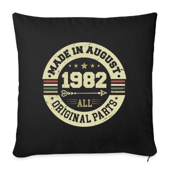 Août 1982 Cadeau d’anniversaire Août 1982 Août - Housse de coussin décorative 45 x 45 cm - noir - Devant