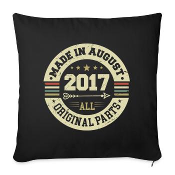 August 2017 Birthday Gift August 2017 August - Sofa pillowcase 17,3'' x 17,3'' (45 x 45 cm) - black - Front