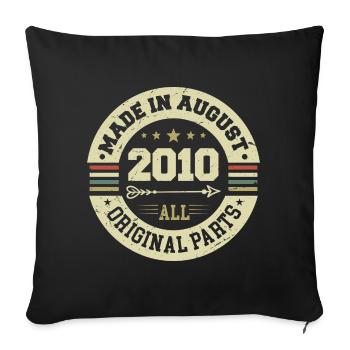 August 2010 Birthday Gift August 2010 August - Sofa pillowcase 17,3'' x 17,3'' (45 x 45 cm) - black - Front