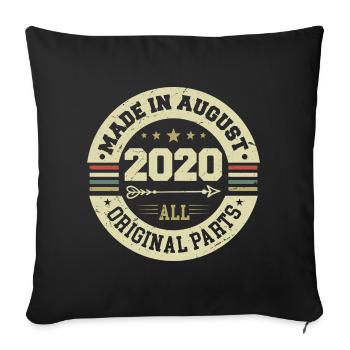Août 2020 Cadeau d’anniversaire Août 2020 Août - Housse de coussin décorative 45 x 45 cm - noir - Devant