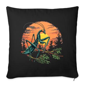Praying Mantis Insect - Sofa pillowcase 17,3'' x 17,3'' (45 x 45 cm) - black - Front