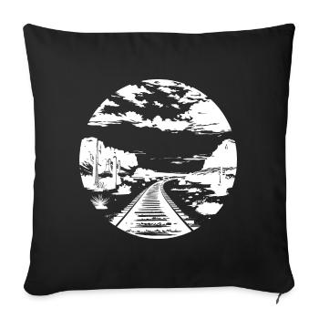 Dessin ferroviaire - Housse de coussin décorative 45 x 45 cm - noir - Devant