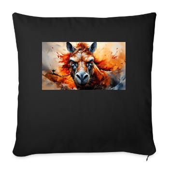 Cute grumpy grouchy animals - horse - Sofa pillowcase 17,3'' x 17,3'' (45 x 45 cm) - black - Front