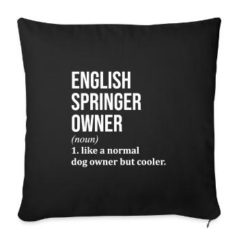 English Springer - Sofakissenbezug 45 x 45 cm - Schwarz - Vorne