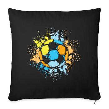 Soccer Sun Colors Color Explosion Ball Team - Sofa pillowcase 17,3'' x 17,3'' (45 x 45 cm) - black - Front