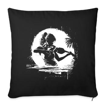 Violoniste - Housse de coussin décorative 45 x 45 cm - noir - Devant