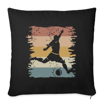 retro soccer player vintage soccer team - Sofa pillowcase 17,3'' x 17,3'' (45 x 45 cm) - black - Front
