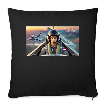 Austrian Air Force F16 - Sofakissenbezug 45 x 45 cm - Schwarz - Vorne