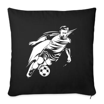 Croquis de footballeur - Housse de coussin décorative 45 x 45 cm - noir - Devant