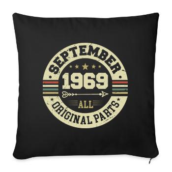 55th birthday 1969 Legendary since September 1969 - Sofa pillowcase 17,3'' x 17,3'' (45 x 45 cm) - black - Front