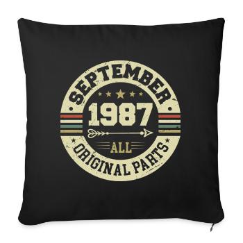 37th birthday 1987 Legendary since September 1987 - Sofa pillowcase 17,3'' x 17,3'' (45 x 45 cm) - black - Front