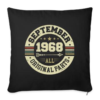 56th birthday 1968 Legendary since September 1968 - Sofa pillowcase 17,3'' x 17,3'' (45 x 45 cm) - black - Front