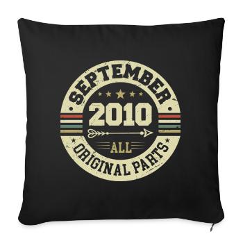 14th Birthday 2010 Legendary since September 2010 - Sofa pillowcase 17,3'' x 17,3'' (45 x 45 cm) - black - Front