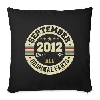 12th Birthday 2012 Legendary since September 2012 - Sofa pillowcase 17,3'' x 17,3'' (45 x 45 cm) - black - Front