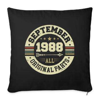 36th birthday 1988 Legendary since September 1988 - Sofa pillowcase 17,3'' x 17,3'' (45 x 45 cm) - black - Front