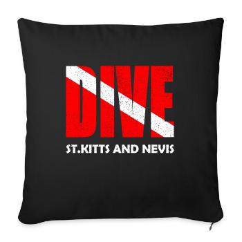 Dive St. Kitts - Karibik - Caribbean - West Indies - Sofa pillowcase 17,3'' x 17,3'' (45 x 45 cm) - black - Front