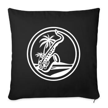 Saxophone Drawing - Sofa pillowcase 17,3'' x 17,3'' (45 x 45 cm) - black - Front