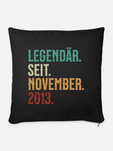 Legendär. Seit. November. 2013. Retro Birthday - Sofakissenbezug 45 x 45 cm - Schwarz