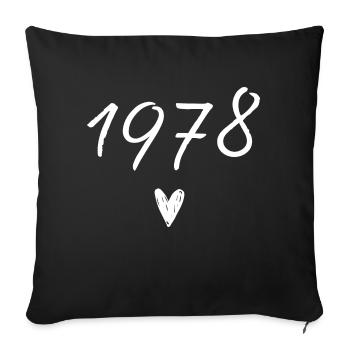 1978 coeur anniversaire - Housse de coussin décorative 45 x 45 cm - noir - Devant